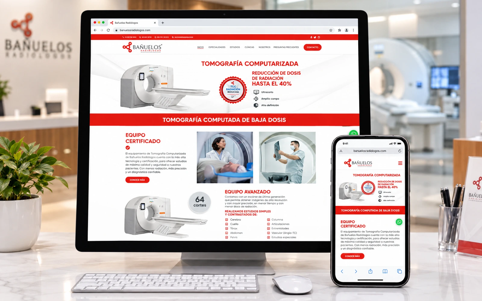 Bañuelos Radiólogos: sitio web para servicios de diagnóstico radiológico