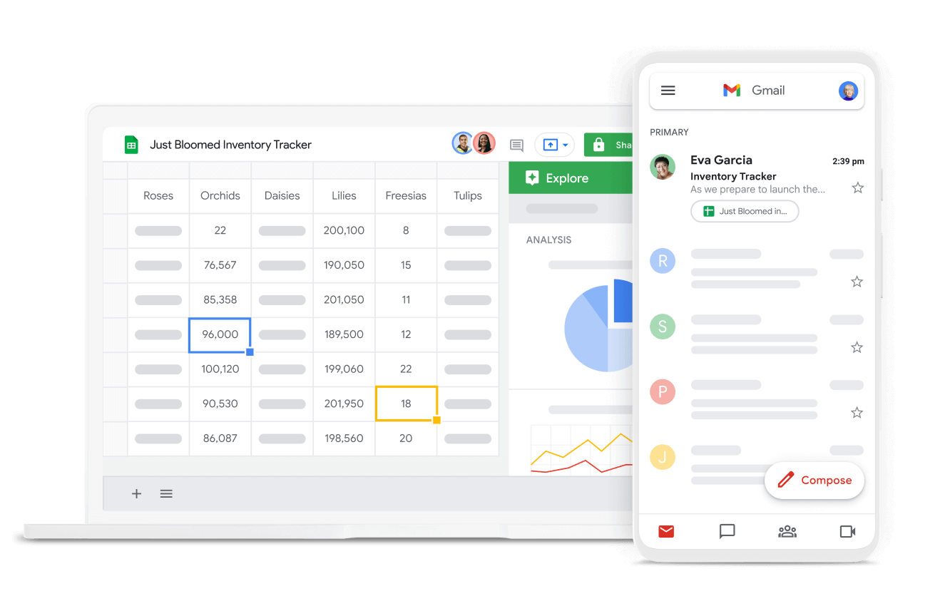 Gmail y excel